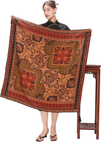DANA XU Fragrant Cloud Yarn Silk Scarf 42 * 42 inches Large Square Lightweight Shawl & Wraps For Women in Saudi Arabia