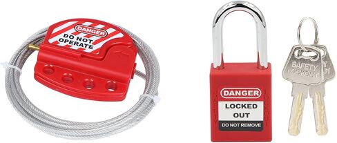 Red Lockout Tagout Cable Lock, Adjustable Cable Lockout Pack of 1 - CB01-4+P38S in Saudi Arabia