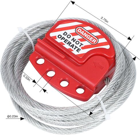 Red Lockout Tagout Cable Lock, Adjustable Cable Lockout Pack of 1 - CB01-4+P38S in Saudi Arabia