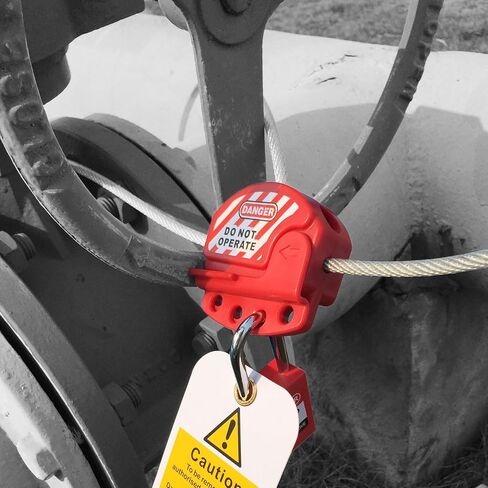 Red Lockout Tagout Cable Lock, Adjustable Cable Lockout Pack of 1 - CB01-4+P38S in Saudi Arabia