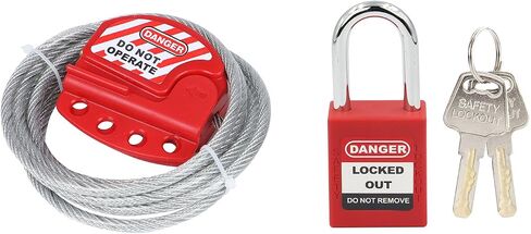Red Lockout Tagout Cable Lock, Adjustable Cable Lockout Pack of 1 - CB01-4+P38S in Saudi Arabia
