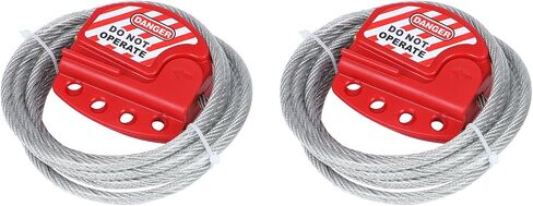 Red Lockout Tagout Cable Lock, Adjustable Cable Lockout Pack of 1 - CB01-4+P38S in Saudi Arabia