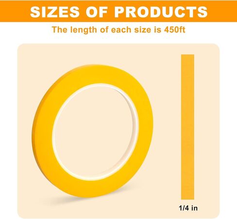 3 Pack Fine Line Tape - Low Tack Fineline Masking Tape Painters Masking Tape for DIY Paint Art - Acid Free 1/8inch Wide 450FT Long Total in Saudi Arabia