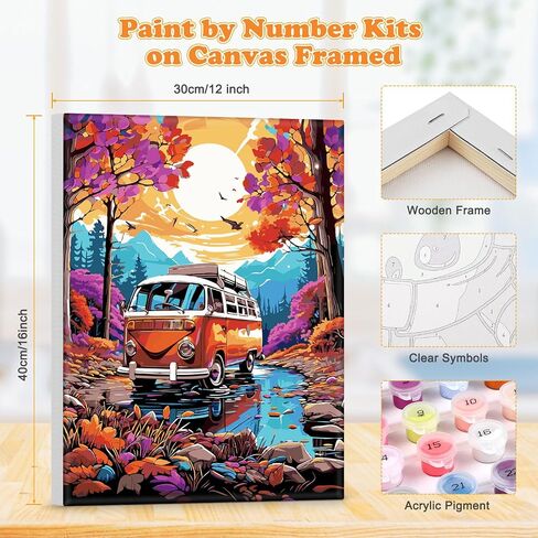 MOGTAA Framed Paint by Number Kits for Adults Beginners, Tree Paint by Number for Adults on Canvas Framed, DIY Oil Painting Kits Art Crafts with Wooden Frame(12x16inch) in Saudi Arabia