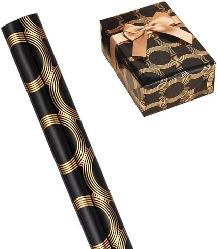 CC wonderland zone Gold Wrapping Paper Roll,Birthday Wrapping Paper,Gift Wrapping Paper,2 Rolls,(17 inches x 196 inches x 2 roll) in Saudi Arabia