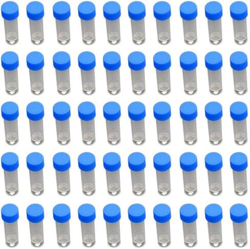 50 Pieces 5ml Clear Plastic Graduated Vial Tube with Blue Screw Caps Cold Storage Plastic Storage Container Test Tubes Plastic Centrifuge Tubes Conical Bottom Standing Plastic Vial in Saudi Arabia