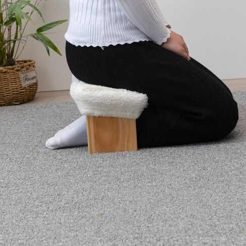 Butterfly Meditation Bench,No Assembly Required Prana Yoga Meditation Stool,Wooden Kneeling Ergonomic Seiza Seat,Seiza Prayer Bench (Natural) in Saudi Arabia