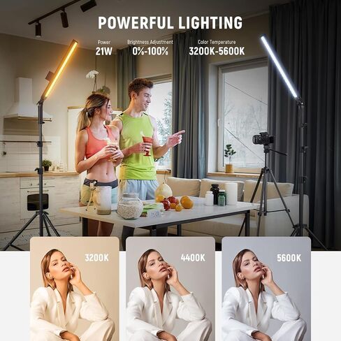 NEEWER Upgraded LED Video Light Stick & 2.4G Remote Kit, Handheld Dimmable 3200K-5600K CRI97+ Video Lighting with Stands/Filters/Carry Bag for YouTube Video Recording Photography Gaming, BH20B in Saudi Arabia