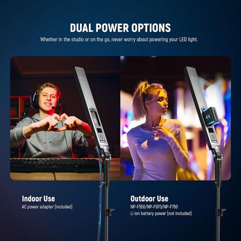 NEEWER Upgraded LED Video Light Stick & 2.4G Remote Kit, Handheld Dimmable 3200K-5600K CRI97+ Video Lighting with Stands/Filters/Carry Bag for YouTube Video Recording Photography Gaming, BH20B in Saudi Arabia