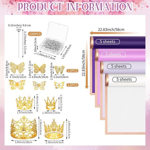 Kigeli 148 Pcs Flower Bouquet Accessories Include 20 Sheets Flower Wrapping Paper 4 Crowns 24 3D Butterfly Wall Decor 100 Bouquet Pins Gifts for Graduation Grad Mother's Day Birthday DIY(Black) in Saudi Arabia