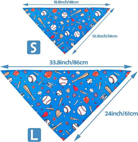 Sports Dog Bandanas for Large Dogs Breed 33 Inch Size Baseball Oversize Dog Bandanas Lg Baseball Dog Bandanas for Girls Boys Grooming Accessories L 7PCS in Saudi Arabia