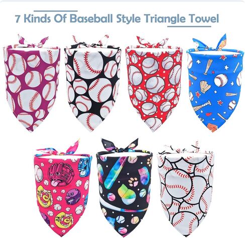 Sports Dog Bandanas for Large Dogs Breed 33 Inch Size Baseball Oversize Dog Bandanas Lg Baseball Dog Bandanas for Girls Boys Grooming Accessories L 7PCS in Saudi Arabia
