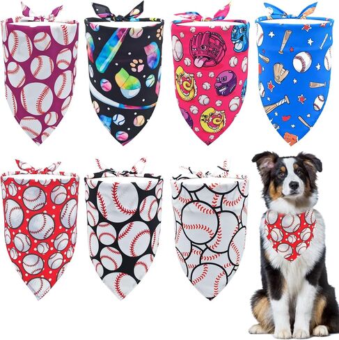 Sports Dog Bandanas for Large Dogs Breed 33 Inch Size Baseball Oversize Dog Bandanas Lg Baseball Dog Bandanas for Girls Boys Grooming Accessories L 7PCS in Saudi Arabia