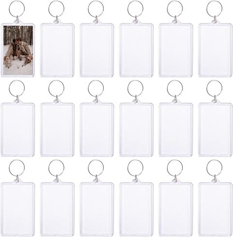 Framendino, 50 Pack Acrylic Photo Frame Keychain Holder Photo Insert Blank Keyring for DIY Craft 2 x 3 Inch in Saudi Arabia