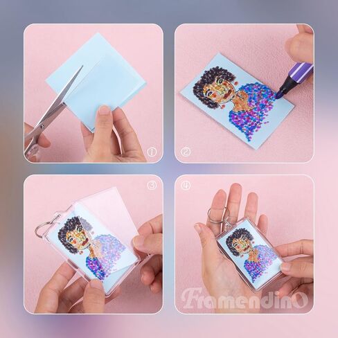 Framendino, 50 Pack Acrylic Photo Frame Keychain Holder Photo Insert Blank Keyring for DIY Craft 2 x 3 Inch in Saudi Arabia