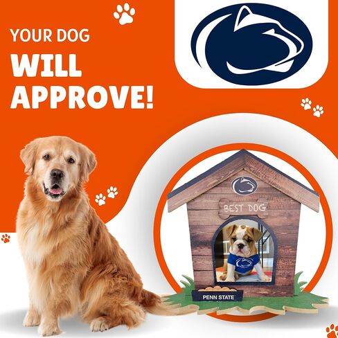 Fan Creations Penn State Nittany Lions Dog House Picture Frame NCAA College 3D Decorative Tabletop Photo Holder - Celebrate Best Friend & School - Holds 3.5x3.75 Print - For Home, Office, Dorm in Saudi Arabia
