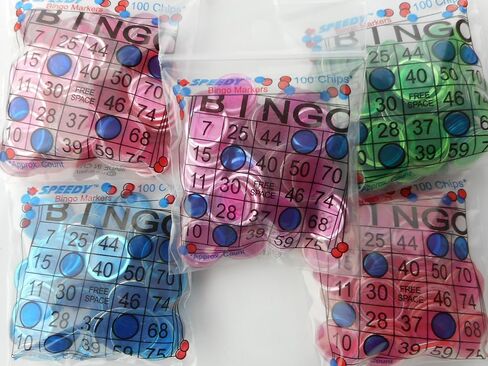 Speedy Bingo Markers Magnetic Chips, Red, Purple, Pink, Blue, Green (100 Chips of each Color), Pack of 5 in Saudi Arabia