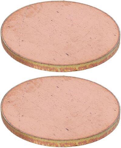 2Pcs Pure Copper Sheet, Metal Round Plate, Circular Blanks Metal Sheets, T2 Copper Discs for Crafts, Electrical Repairs, DIY Material(2 x 30mm) in Saudi Arabia