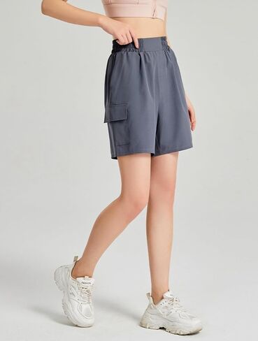 Women's Lightweight Cargo Shorts Green Waterproof Quick Dry Cargo Shorts for Summer Outdoor with Pockets in Saudi Arabia