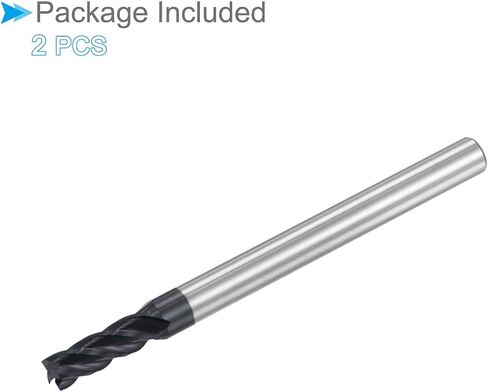 Square Nose End Mills, 3.5mm x 10mm Cutting 4mm Shank, AlTiN Coated P05 Carbide 4 Flutes CNC Router Bits - (Applications: for Milling Stainless Steel Hardened Steel), 2-Pieces in Saudi Arabia