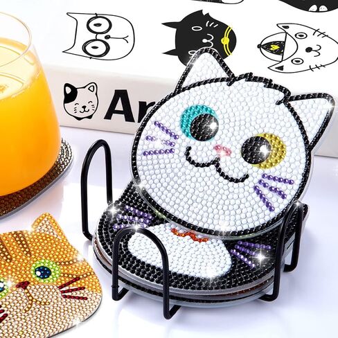 Insnug 12PCs Diamond Painting Coasters Set - Dog Theme Diamond Art Coasters Painting Kits for Kids and Adult Diamond Dots, Arts and Crafts DIY Kits for Adults and Kids Gift for Kids, Adults in Saudi Arabia