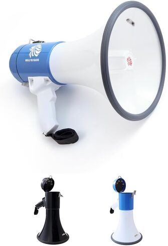 Bullhorn Megaphone with Siren & Volume Control/Recorder - Waterproof 20W Reliable and Consistent Performance, 200-sec Voice Recording with Maximum Range 1093Yards in Saudi Arabia
