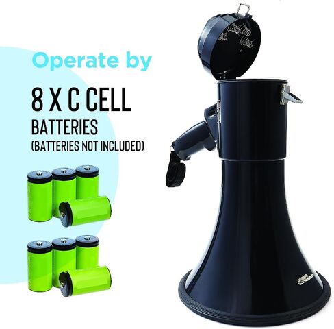 Bullhorn Megaphone with Siren & Volume Control/Recorder - Waterproof 20W Reliable and Consistent Performance, 200-sec Voice Recording with Maximum Range 1093Yards in Saudi Arabia