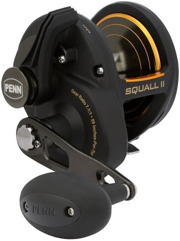 بكرة صيد PENN Squall II Lever Drag، مقاس 60، جسم جرافيت وألواح جانبية، تروس رئيسية وترس من الفولاذ المقاوم للصدأ، سحب قوي من PENN Dura-Drag in Saudi Arabia