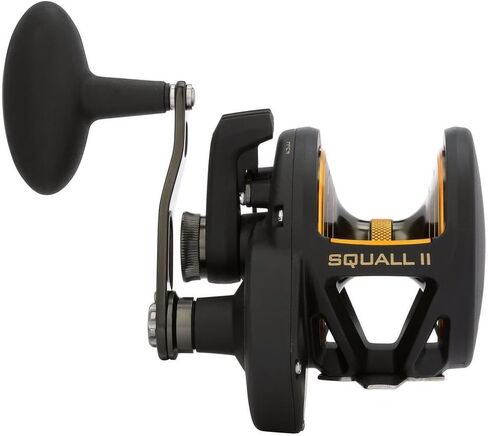 بكرة صيد PENN Squall II Lever Drag، مقاس 60، جسم جرافيت وألواح جانبية، تروس رئيسية وترس من الفولاذ المقاوم للصدأ، سحب قوي من PENN Dura-Drag in Saudi Arabia