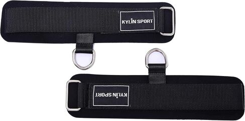 حزام كاحل مبطن للياقة البدنية من KYLIN SPORT لآلات كابلات عصابات المقاومة مع حقيبة حمل، أشرطة كاحل فاخرة للياقة البدنية لتمارين رفع الأثقال مع أساور للكاحل (زوج واحد) in Kuwait