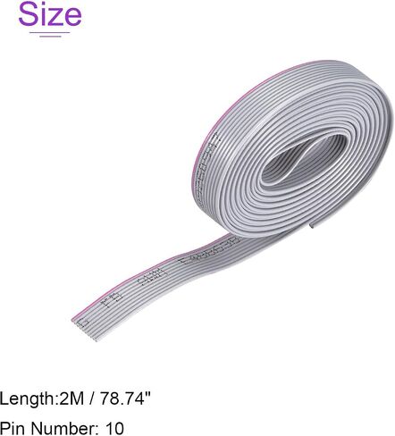 DMiotech 10Pin طويل 2M 1 مم IDC سلك رمادي كابل الشريط المسطح لـ AWM 2651 in Saudi Arabia