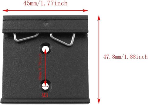 TAODAN 4PCS Rail Fasteners 44x48mm Hole Distance 20mm with 8 M3 Screws Rail Mounting Bracket Clamp Suitable for Relay Mounting Bracket Industrial Electronic Equipment Machinery in Saudi Arabia