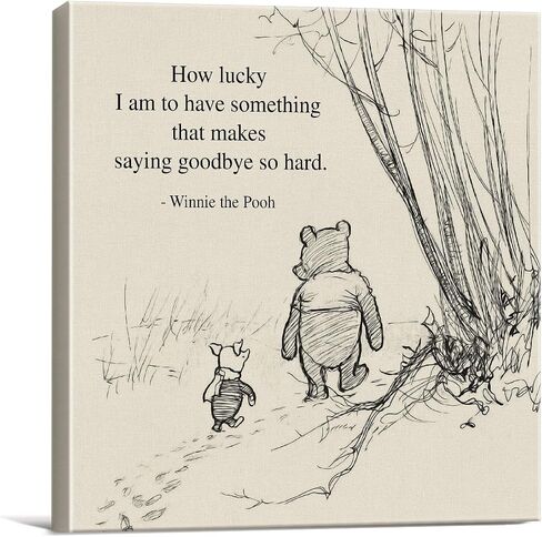 Classic Winnie the Pooh Quote Wall Art Decor Retro We Can Be Together All the Time Sayings Canvas Painting Pictures Framed Print Sign Artwork Ready to Hang (8x8 Inches) in Kuwait