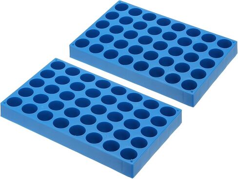 PATIKIL Vial Rack for 20ml Autosampler Vials, 2 Pack Vial Tray Holder 40-Well Stackable Test Tube Rack Vial Holder for Microcentrifuge Tubes, Blue in Saudi Arabia