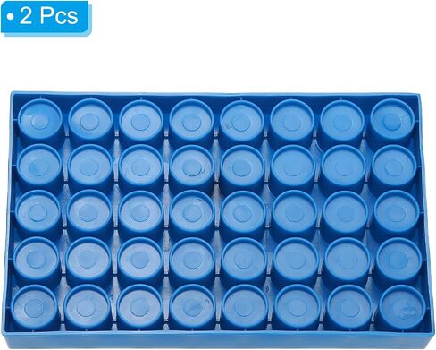 PATIKIL Vial Rack for 20ml Autosampler Vials, 2 Pack Vial Tray Holder 40-Well Stackable Test Tube Rack Vial Holder for Microcentrifuge Tubes, Blue in Saudi Arabia