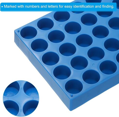 PATIKIL Vial Rack for 20ml Autosampler Vials, 2 Pack Vial Tray Holder 40-Well Stackable Test Tube Rack Vial Holder for Microcentrifuge Tubes, Blue in Saudi Arabia