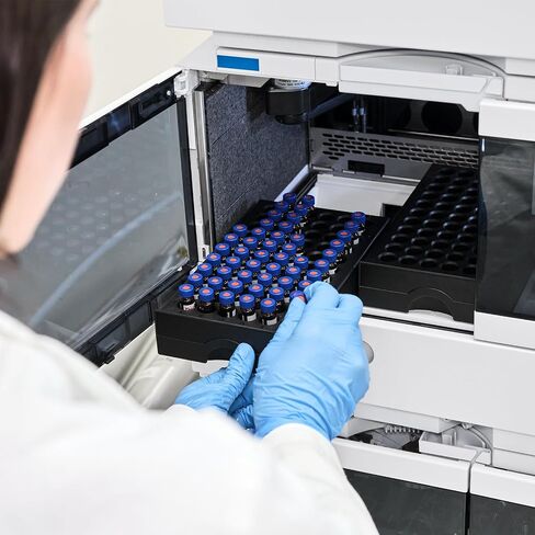 PATIKIL Vial Rack for 20ml Autosampler Vials, 2 Pack Vial Tray Holder 40-Well Stackable Test Tube Rack Vial Holder for Microcentrifuge Tubes, Blue in Saudi Arabia