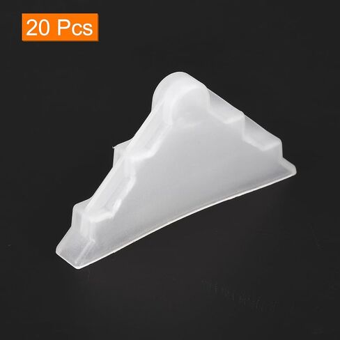 uxcell 20Pcs Plastic Corner Protectors 6x65mm Triangle Shape Glass Corner Guards Cushion for Corner Protection of Glass, Mirror, Tile, White in Saudi Arabia