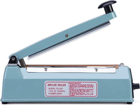 سدادة الأكياس الدافعة مقاس 8 بوصة، آلة إغلاق الحرارة لملفات تعريف الارتباط، آلة ختم يدوية ساخنة لأكياس البوليستر ولفائف الانكماش مع طقم إصلاح مجاني (أزرق) in Kuwait