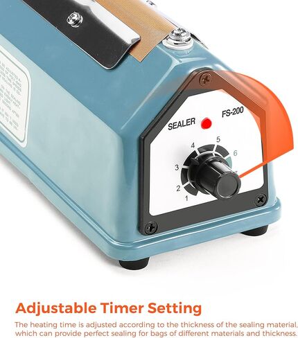 سدادة الأكياس الدافعة مقاس 8 بوصة، آلة إغلاق الحرارة لملفات تعريف الارتباط، آلة ختم يدوية ساخنة لأكياس البوليستر ولفائف الانكماش مع طقم إصلاح مجاني (أزرق) in Kuwait