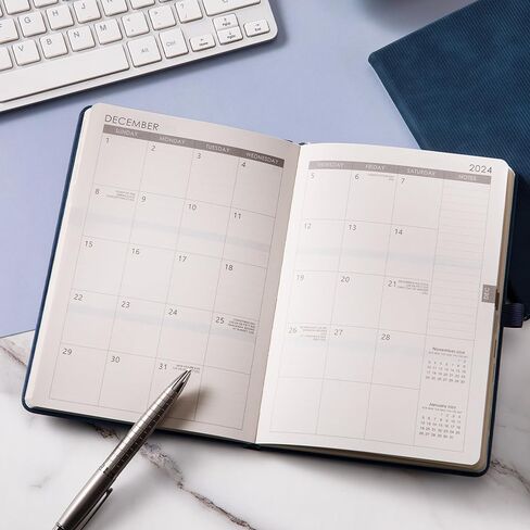 2024-2025 Planner - 2024-2025 Weekly & Monthly Planner, JUL 2024 - JUN 2025, 5.7" x 8.4", Academic Planner 2024-2025 with Pen Holder, Back Pocket, Elastic Closure, Hardcover with Book Marker - Black in Saudi Arabia