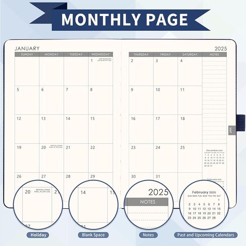 2024-2025 Planner - 2024-2025 Weekly & Monthly Planner, JUL 2024 - JUN 2025, 5.7" x 8.4", Academic Planner 2024-2025 with Pen Holder, Back Pocket, Elastic Closure, Hardcover with Book Marker - Black in Saudi Arabia