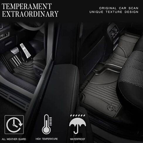 سجادات أرضية لسيارة Lexus RX RX350 RX350h RX500h 2023-2024، سجادات أرضية للسيارات TPE تتضمن جميع سجادات الحماية من الطقس بطانة الصف الأمامي والخلفي باللون الأسود in Kuwait