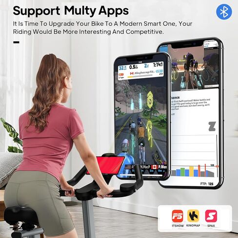 Pooboo Magnetic/Brake Pad Exercise Bike Stationary Bikes for home use, Indoor Cycling Bike with Built-In Bluetooth Sensor Compatible with Exercise bike apps& Pad Mount, Comfortable seat and Slant Board, Silent Belt Drive, 350LBS Capacity in Saudi Arabia