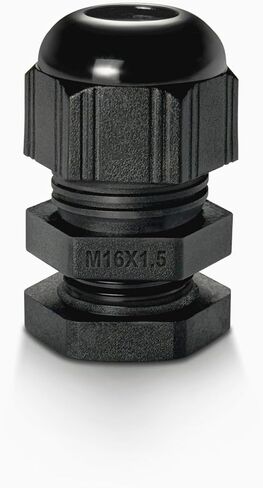 M16x1.5, Nylon Cable Gland, Black, Pack of 25, Waterproof Adjustable, (0.19-0.39inch), Nylon Cable Glands Joints with Lock Nut and O-Ring, (Made in Turkiye) by AT Original. in Saudi Arabia