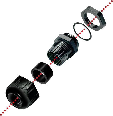 M16x1.5, Nylon Cable Gland, Black, Pack of 25, Waterproof Adjustable, (0.19-0.39inch), Nylon Cable Glands Joints with Lock Nut and O-Ring, (Made in Turkiye) by AT Original. in Saudi Arabia