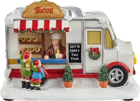 MOMENTS IN TIME 4.13"H Popcorn Wagon - LED Lights, Battery Operated Christmas Village - Hand-Painted Polyresin in Kuwait