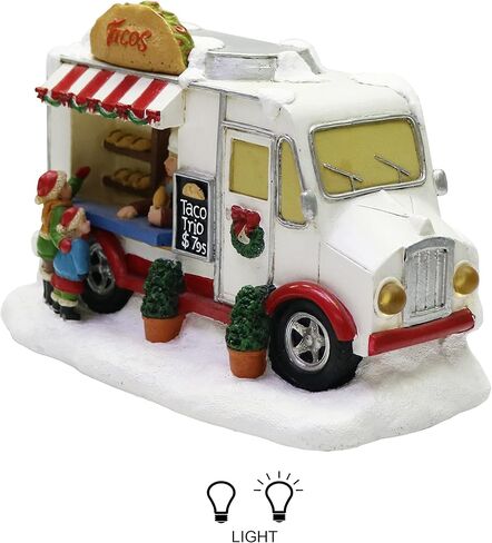 MOMENTS IN TIME 4.13"H Popcorn Wagon - LED Lights, Battery Operated Christmas Village - Hand-Painted Polyresin in Kuwait