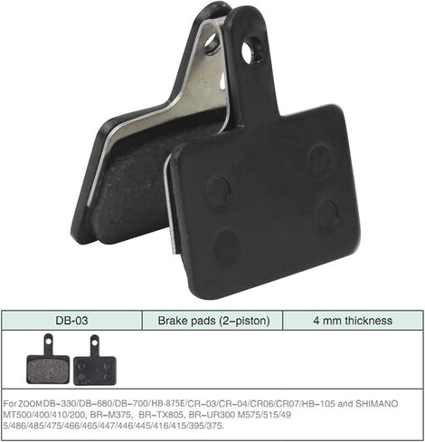 Bike Brake Pads 2 Pairs, Zoom MTB Bike Brake Pads Set, Mountain Bicycle Disc Brakes, No Noise No Skid, Disc Brake Pads & Spring (Semi-Metallic) for Mountain Bike Disc Brakes in Saudi Arabia
