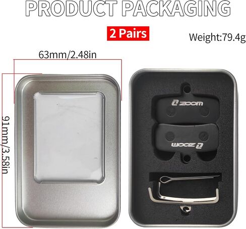 Bike Brake Pads 2 Pairs, Zoom MTB Bike Brake Pads Set, Mountain Bicycle Disc Brakes, No Noise No Skid, Disc Brake Pads & Spring (Semi-Metallic) for Mountain Bike Disc Brakes in Saudi Arabia